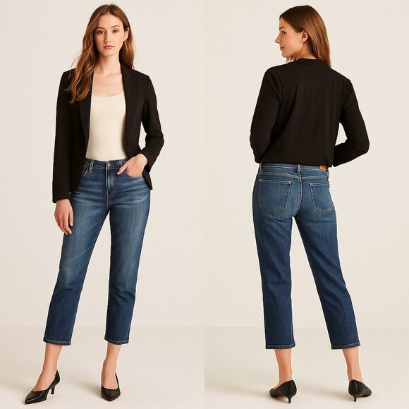 AE🦅 AMERICAN EAGLE Women's Low-Rise Boyfriend Straight Ankle Jeans - Size 6 👖✨ - Picture 1 of 15